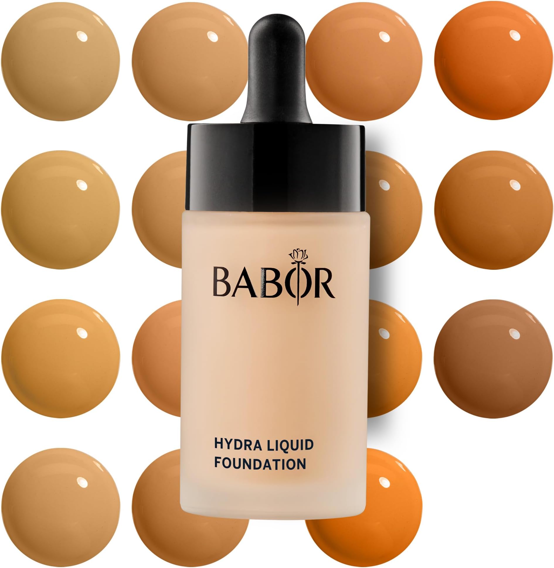 BABOR MAKE UP Hydra Liquid Foundation, medium coverage liquid foundation for dry skin, contains moisturising serum, 30 ml