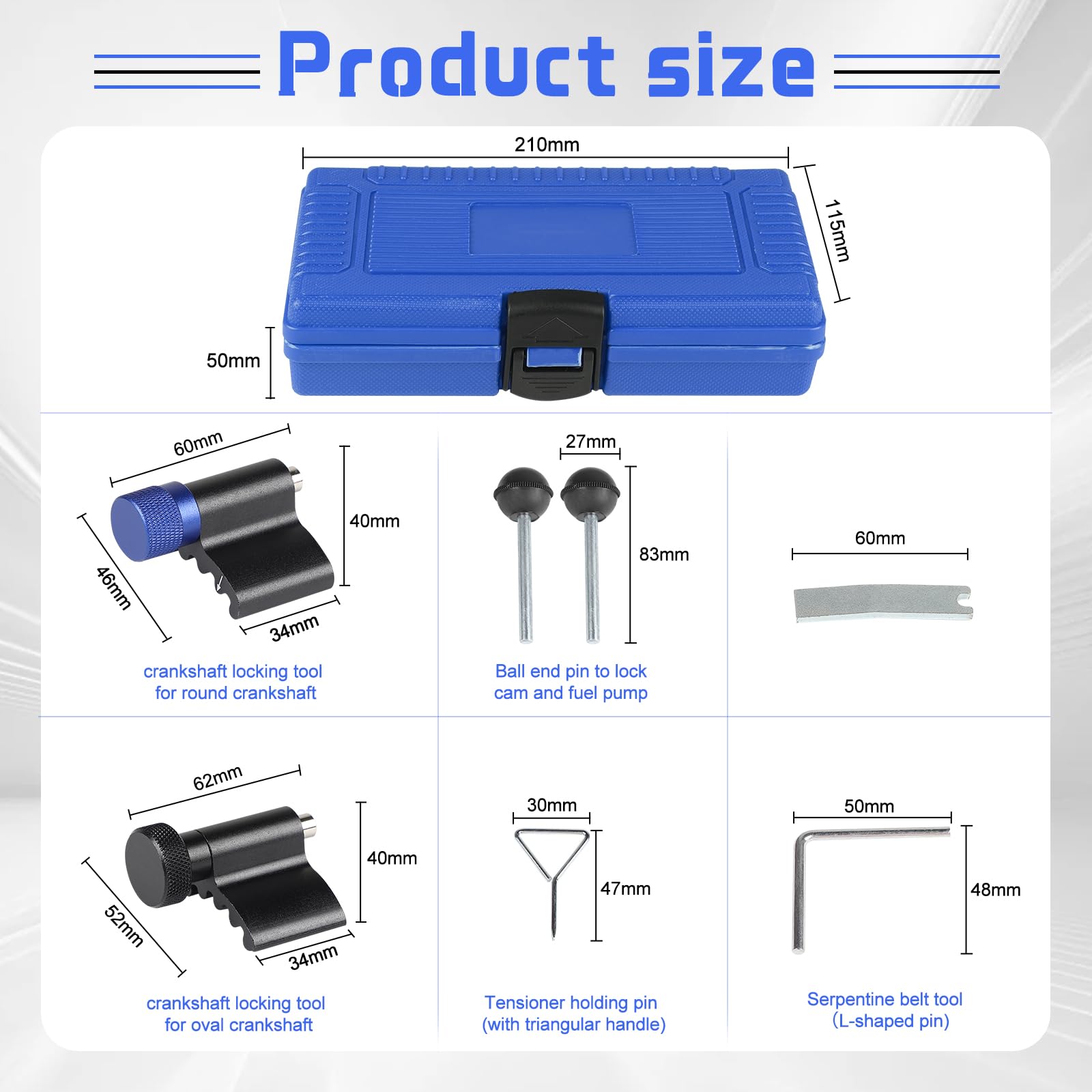 Kit Calado Distribucion Vag, Kit de Bloqueo Distribución, Herramientas de Sincronización Compatible con VW Audi SDI TDI 1,2 1,4 1,6 1,9 2,0 con Caja de Almacenamiento Azul