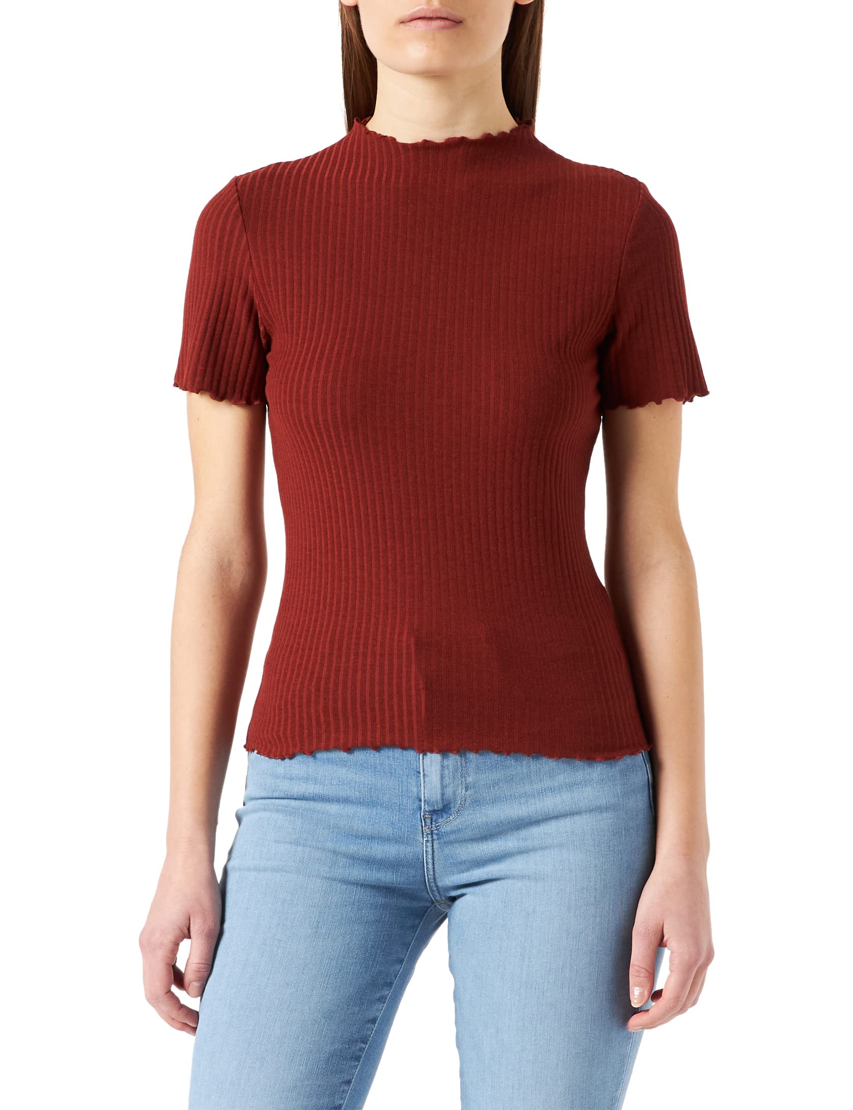 ONLY Womens Onlemma S/S Highneck Top Noos JRS T-Shirt, Henna, M