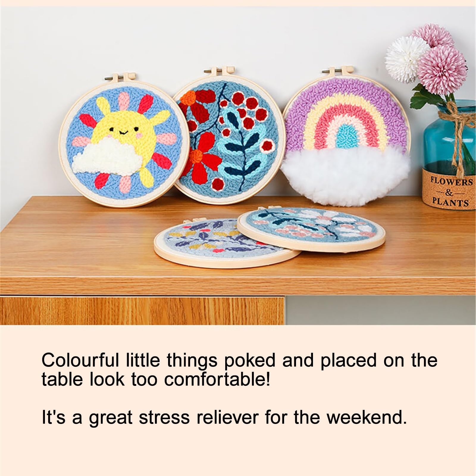 Amazon.com: SXYAO Rough Line Punch Needle Kit Handmade Stamping