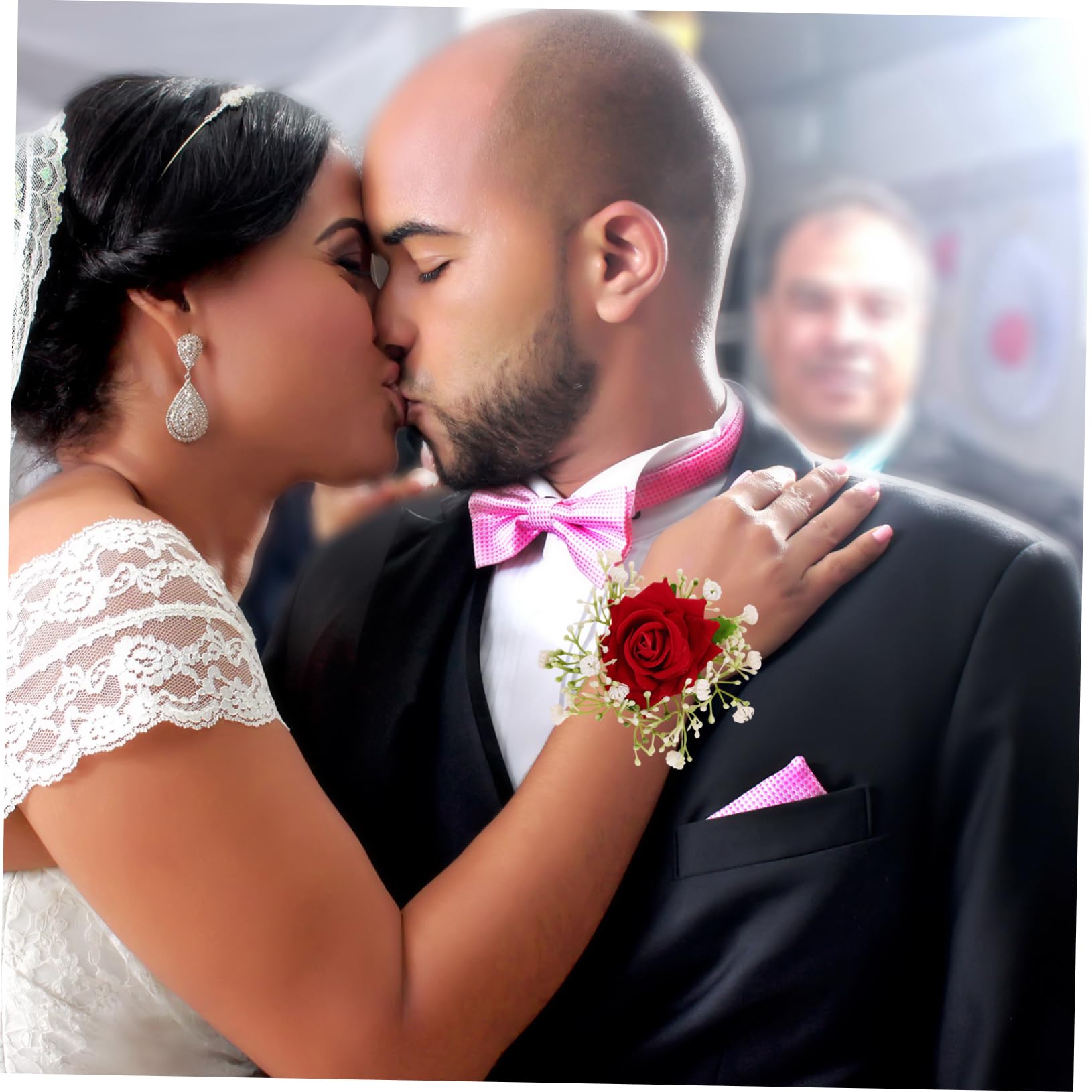 Alipis 5sets Corsage e Boutonniere Fiori Artificiali Per Matrimonio Kit Romantico Da Sposa e Damigelle Con e All Occhiello Per Cerimonie e Occasioni Speciali