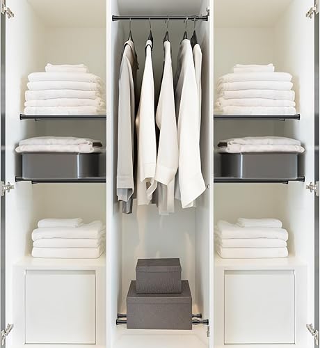 Miniatura 7 de Barra de cortina de tensión negra de 16 a 28 pulgadas, barra de cortina de resorte ajustable, barra de tensión extensible para cocina, baño,