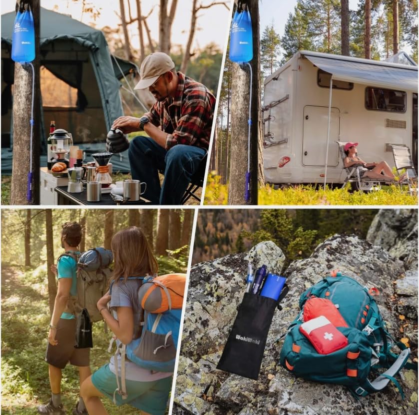 Gravity Water Filter Straw 6L,Survival Camping Water Filtration Purifier System
