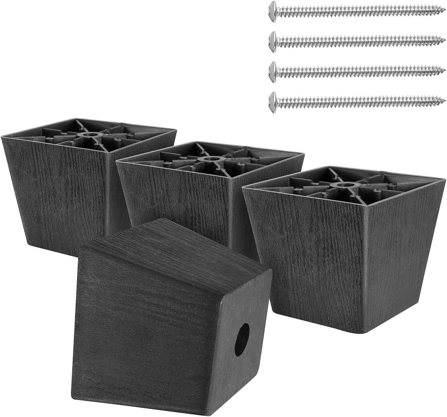 Masendelk 4pcs Plastic Furniture Legs 2 inch, Black Couch