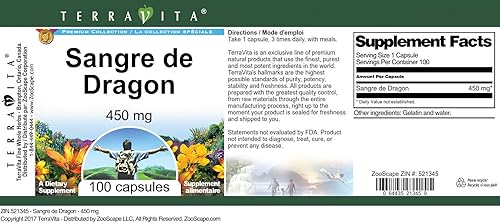 Miniatura 2 de Sangre de Dragón - 450 mg (100 Cápsulas, ZIN 521345)
