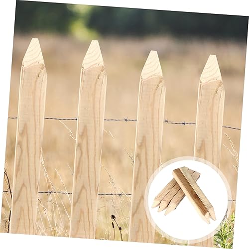 Miniatura 9 de GANAZONO 5 piezas de madera pila de flores decoración de cama de tierra estaca signo de paisaje valla de jardín piquete vallado paneles de medición