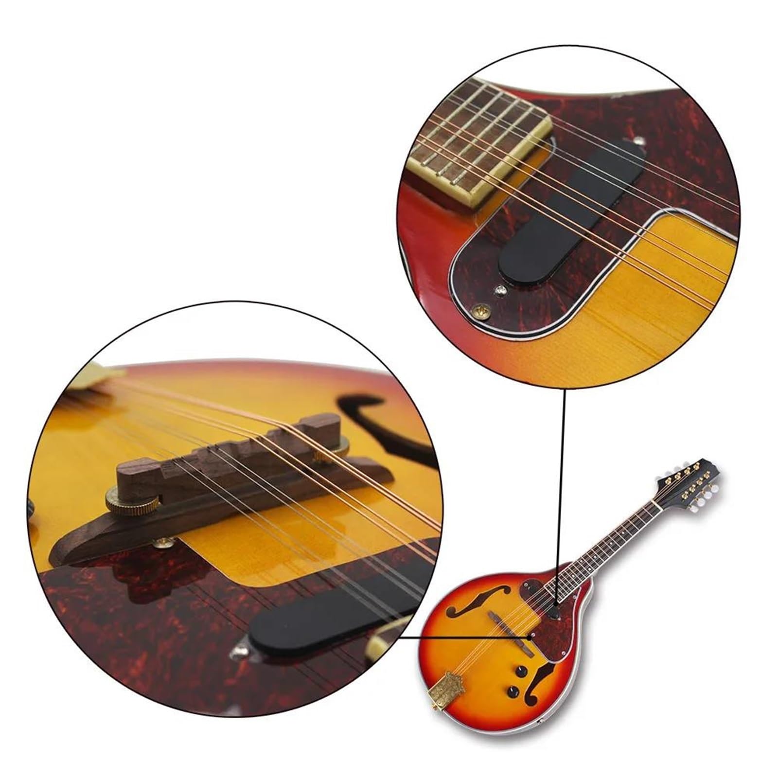 Strumento Mandolino Professionale Mandolino Elettrico A 8 Corde Per Chitarra Classica Strumento Melodico Mandolino Elettrico In Stile Con Zaino Per Il Trasporto(Set 1)