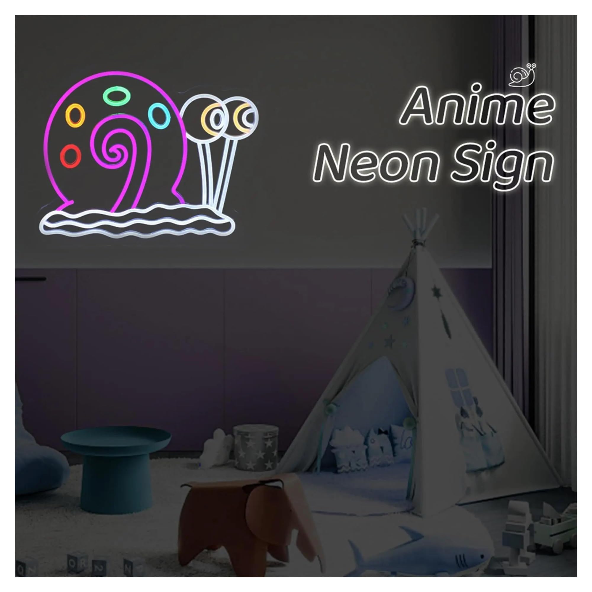XENITE Luces Art Decoration Christmas Letrero De Neón De Caracol LED Regulable Para Hombre Cueva Dormitorio Adolescente Sala De Juegos Decoración Luz Nocturna De Dibujos Animados