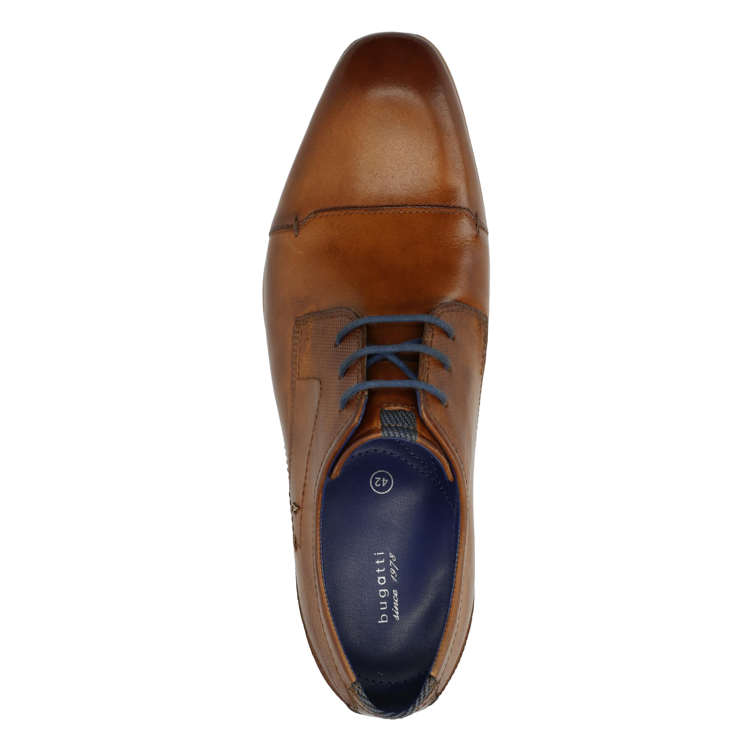bugatti Scarpa Bassa Business In Pelle, Derby Con Punta Incrociata E Linee Eleganti, Scarpe Stringate Derby Uomo, Cognac, 43 EU