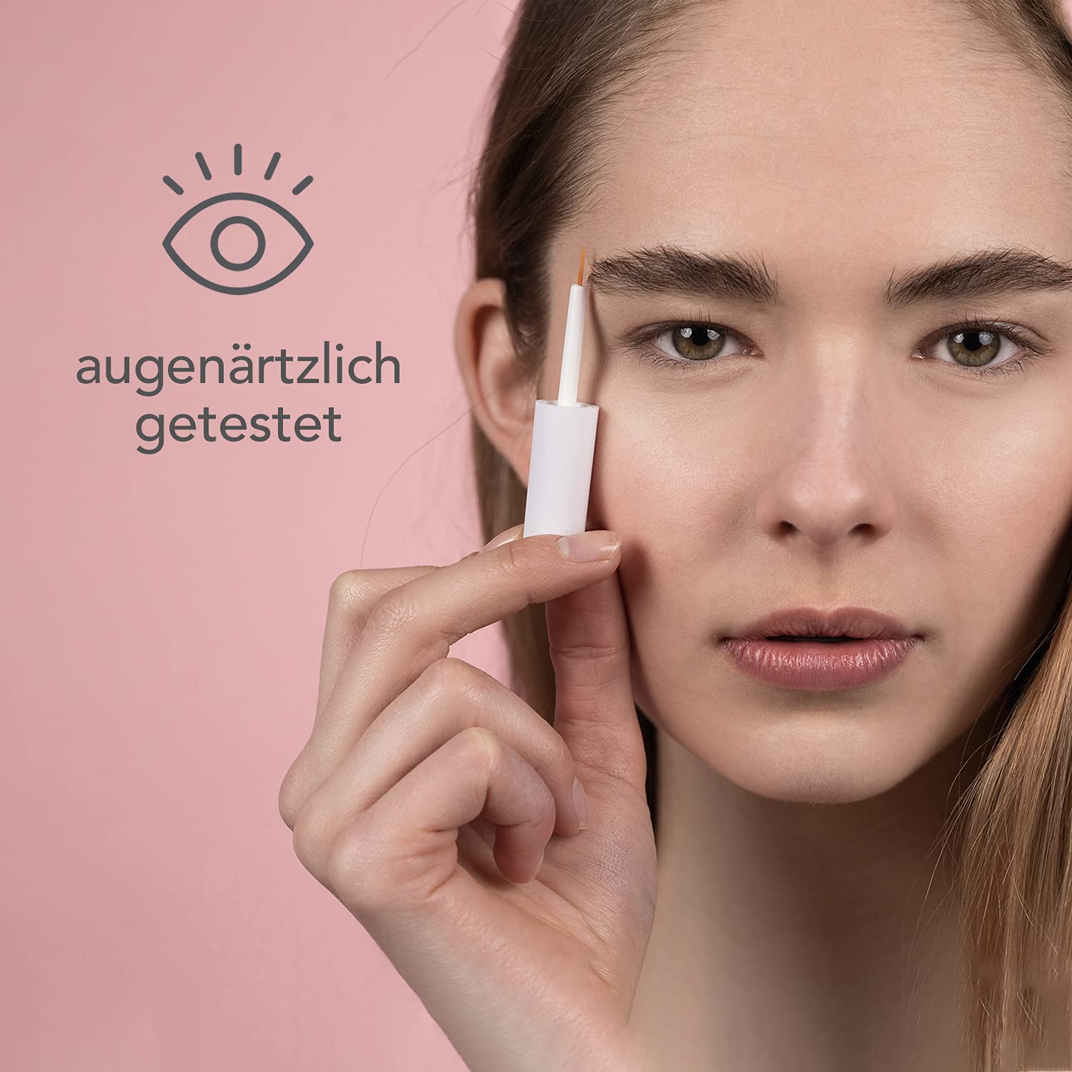 Eyelash Booster Eyelash Serum Hormone-, Longer & Fuller Eyelashes and Eyebrows, With Caffeine & Turmeric, from Animal Testing - Image 3