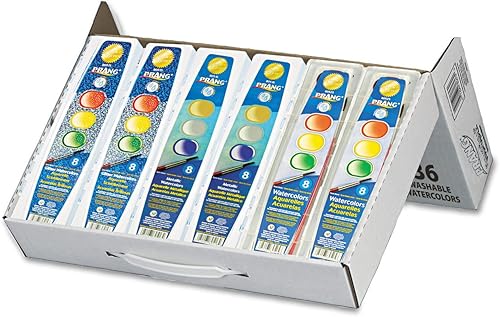 Dixon Prang 80519 - Acuarelas semihúmedas, 8 colores surtidos, 36 unidades