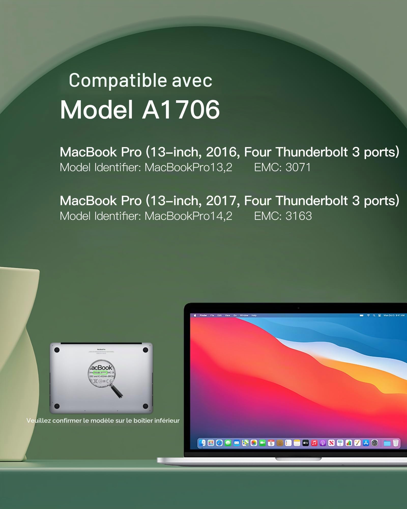 Batterie pour MacBook Pro A1706, 13 Pouces, 2016-2017, A1819 | 11,41 V 4320 mAh 49,29 Wh, Modèle de batterie A1819, jusqu'à 1000 cycles, kit d'outils avec 3 tournevis et guide