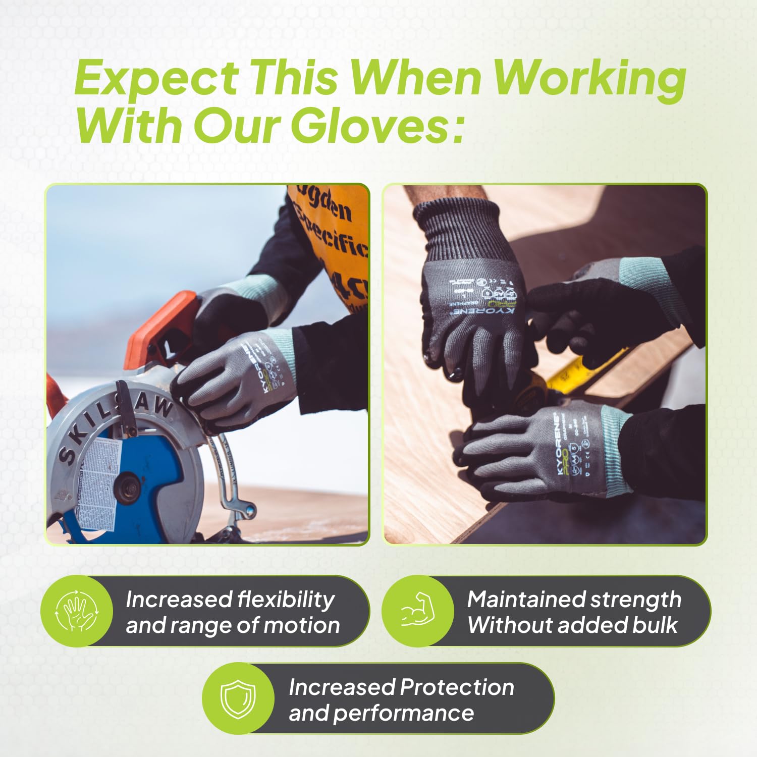 Armor Guys Kyorene Pro 00-840 ochronne rękawice robocze, nitrylowe, rękawice na dłonie, odporne na przecięcie rękawice grafitowe A4, rękawice budowlane i rękawice do obsługi z blachy, rozmiar L, 3 pary / PK