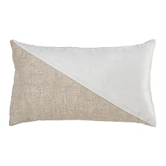 SARO LIFESTYLE Cleo Collection Geometric Velvet Design Lumbar Pillow Cover 12x20 White
