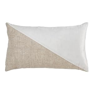 SARO LIFESTYLE Cleo Collection Geometric Velvet Design Lumbar Pillow Cover 12x20 White