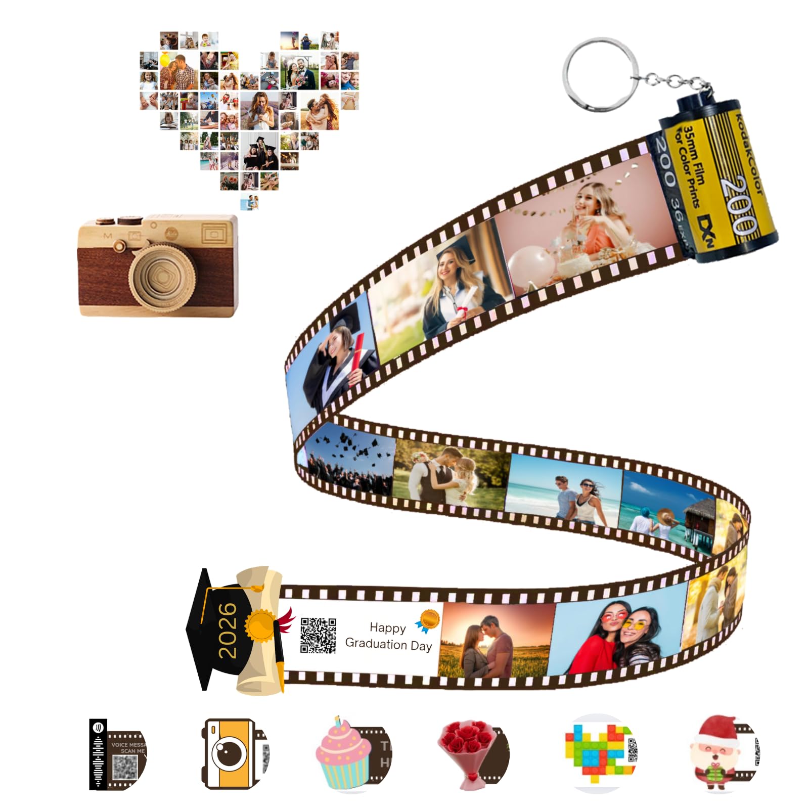 uniqicon Graduation Gifts For Her/Him, Personalised Graduation Photo Keyring Gifts, Personalised Key Rings For Graduation Students, Graduation Presents For Best Friends, Daughter, Son