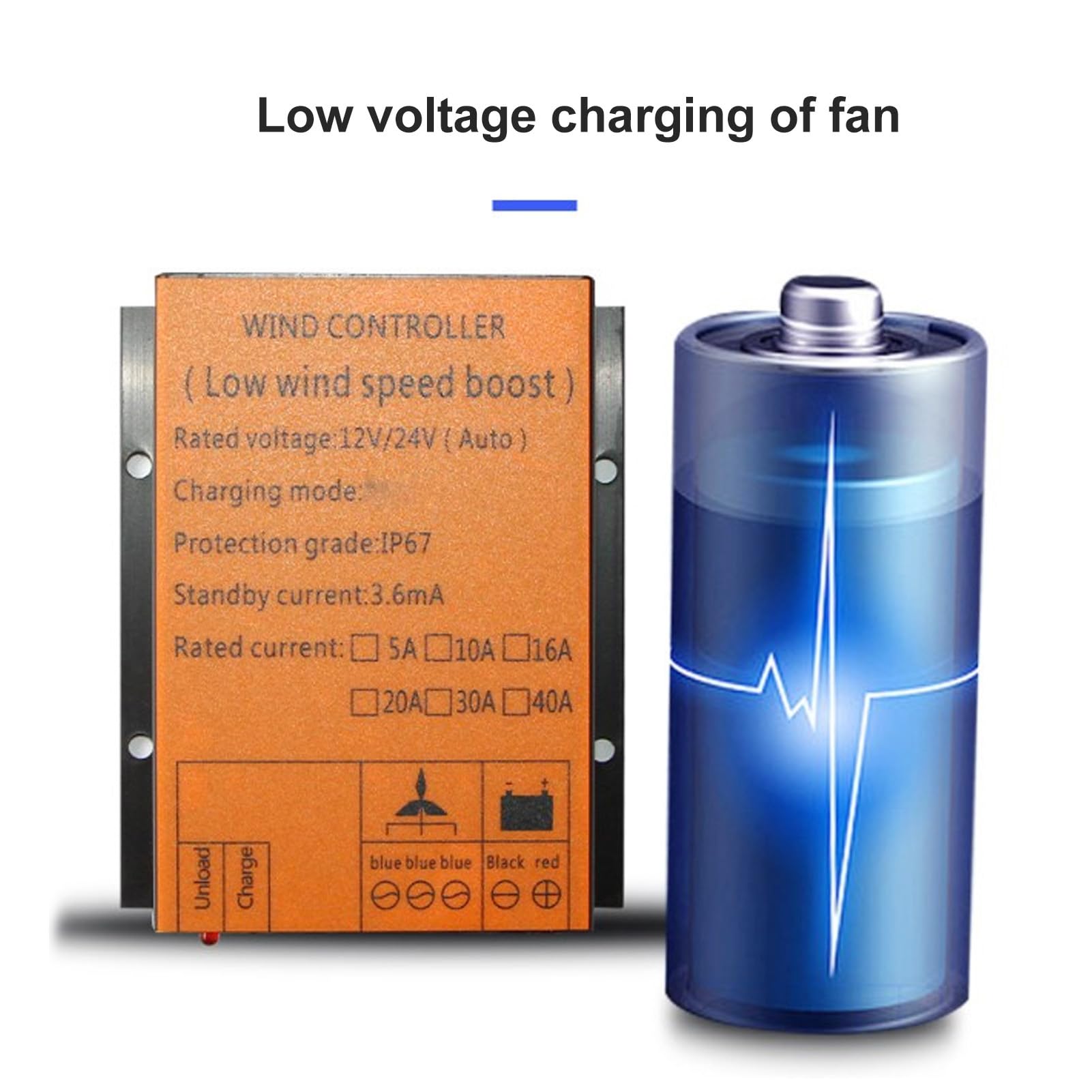 Regolatore per Turbina Eolica MPPT, Regolatore Universale per Generatore Eolico 12V/24V 40A Regolatore di Energia Eolica con Tensione di Boost 300W-1000W con Protezioni Multiple