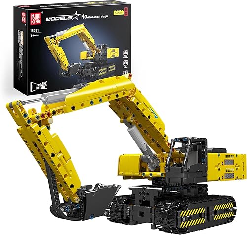 Mould King Technical 15061 RC Excavadora Juguetes de construcción, Excavadora App Control Remoto Excavadora Camión Modelo Bloques de Construcción