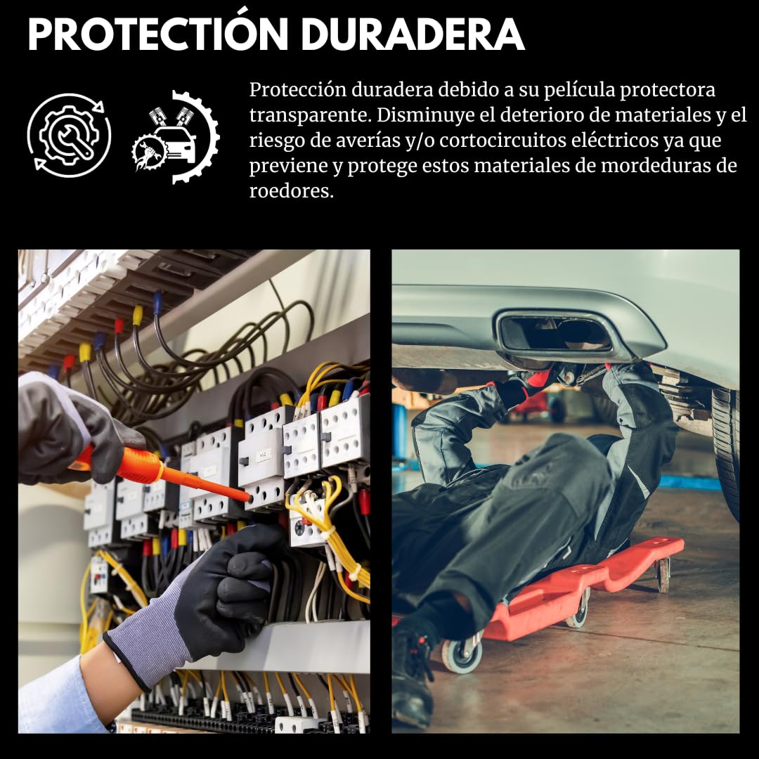 Spray ahuyentador Repelente de Ratas y Ratones para Coche Anti mordeduras de roedores para la protección de Cables eléctricos Cuadro eléctricos automoviles aislantes Aerosol 1X500ml Scare Rat