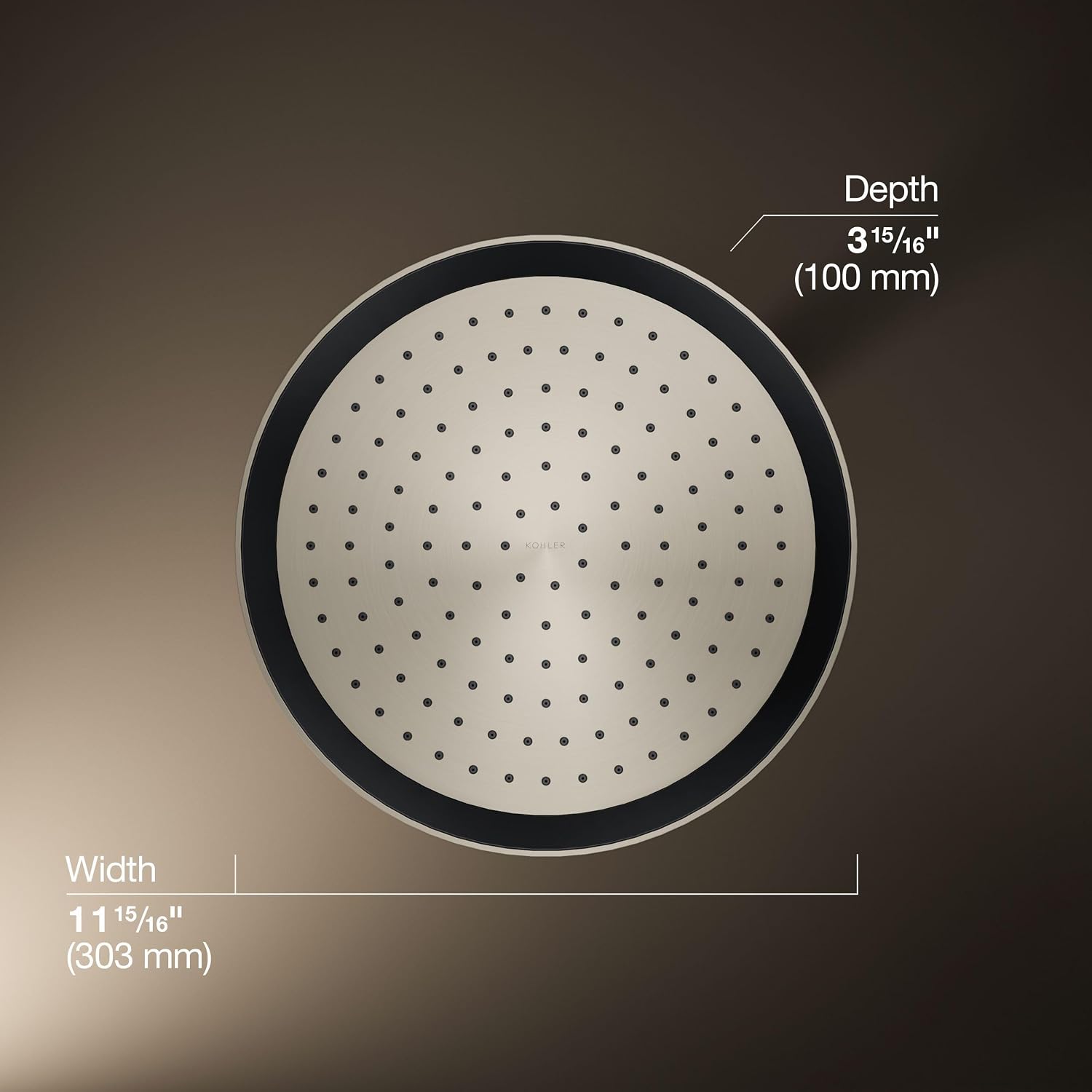 Kohler 26291-G-BN Statement® Round 12" single-function rainhead, 1.75 gpm, Vibrant Brushed Nickel
