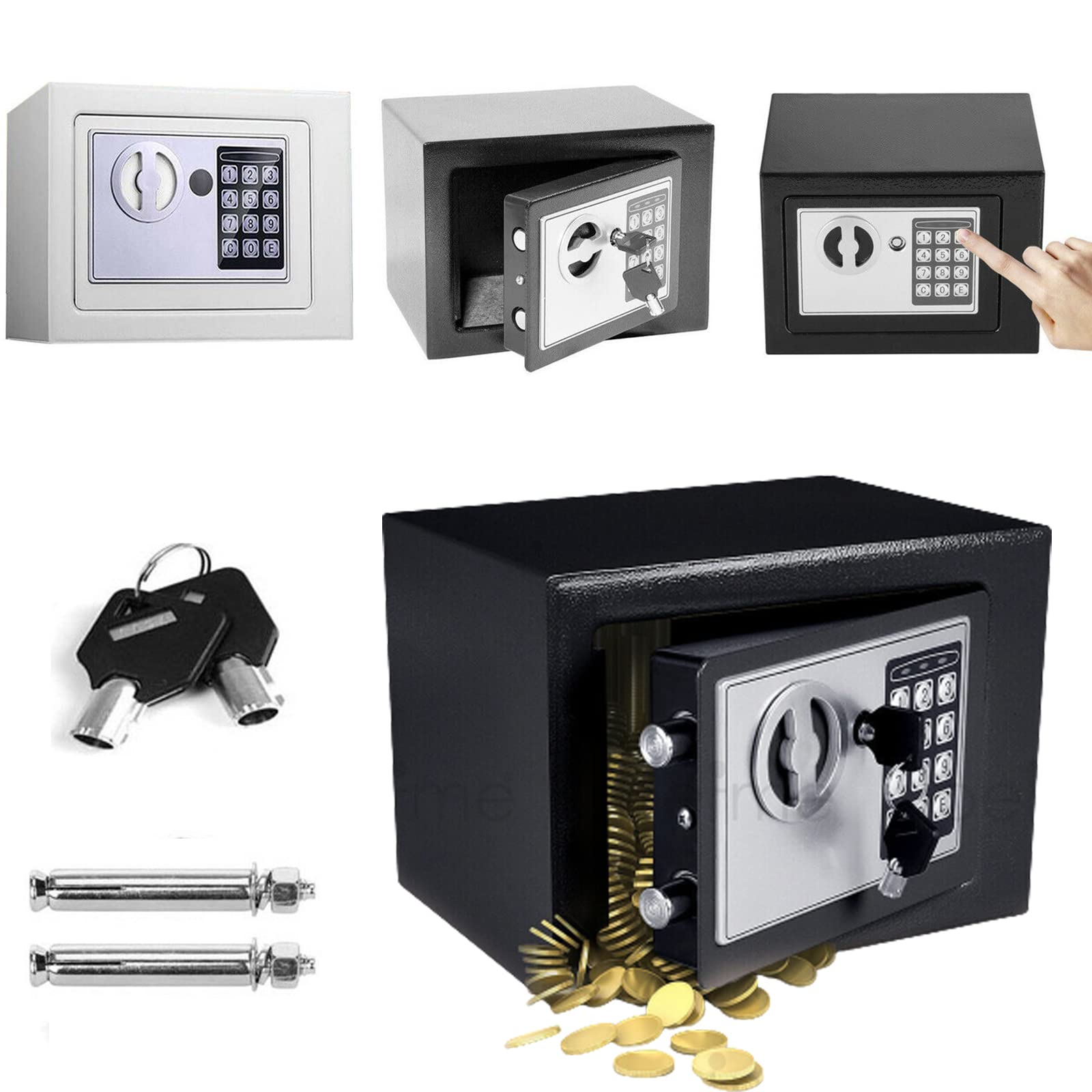 SereneLife Electronic Safe Box Heavy Duty 12.2’’ X 7.8’’ Lockbox Digital Keypad Code - View #10