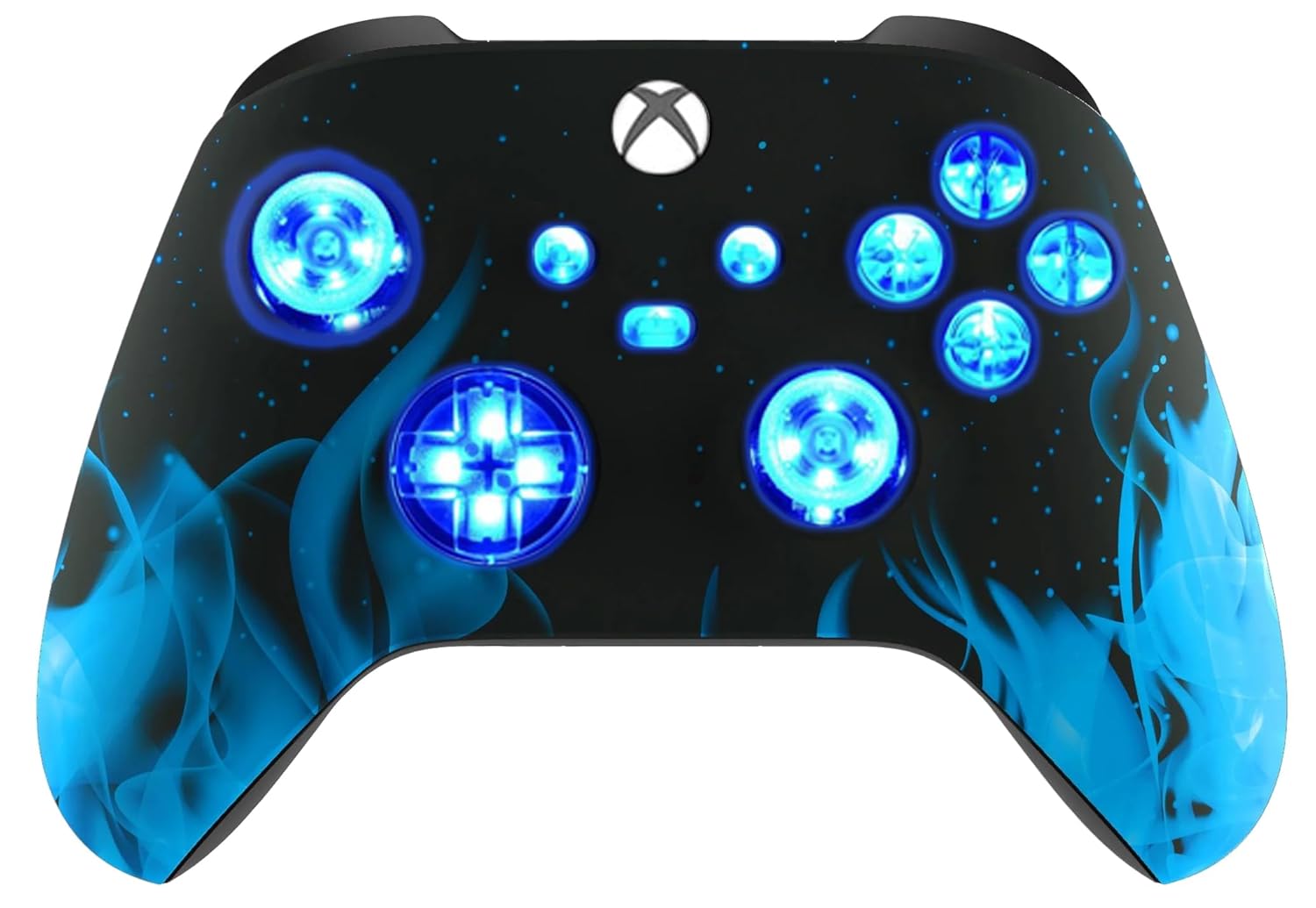 Silent Modz Custom Modded Controller 7 LED Colors Trigger Stopper w/Pro Grips compatible with Xbox Series S, Xbox Series X, Xbox One, and Windows (Treasure Abyss)