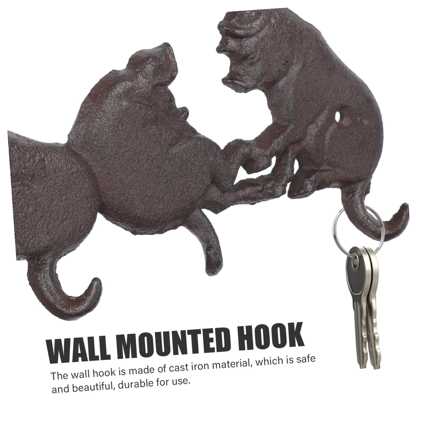 Toyvian Percha de Pared de Hierro Diseño de Cerdo Americano, Gancho Decorativo Práctico y Montado Pared para Colgar Ropa Parte Trasera Puerta