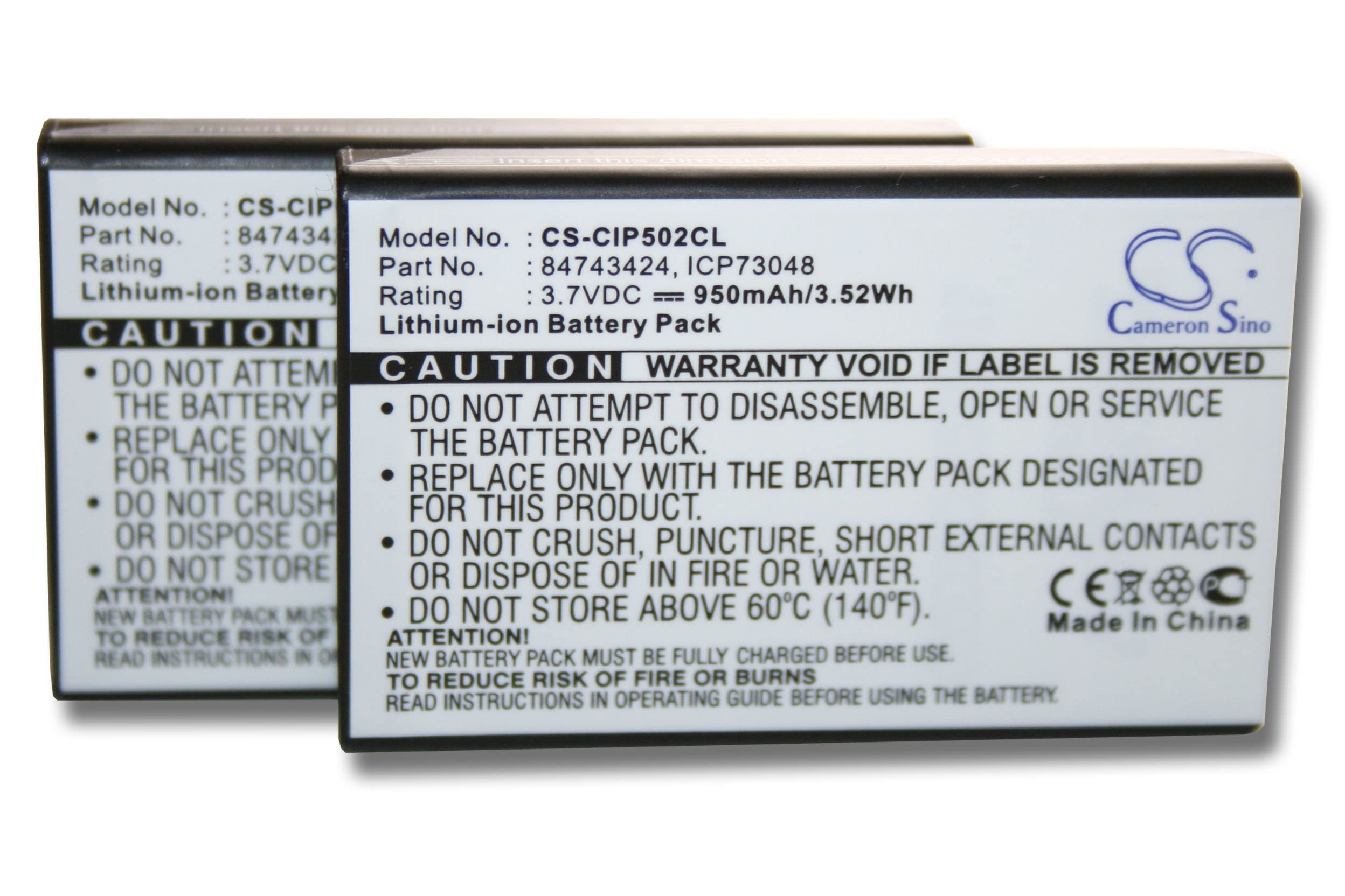 vhbw2x Battery compatible with Telrad 3040 Wireless Landline Phone (950mAh, 3.7 V, Li-ion)