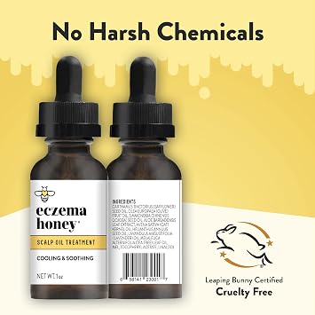 Eczema Honey Soothing Scalp & Hair Oil - Natural Honey Relief Serum - Dry Itchy Scalp Treatment for Psoriasis, Seborrheic Dermatitis & Dandruff (1 Oz)