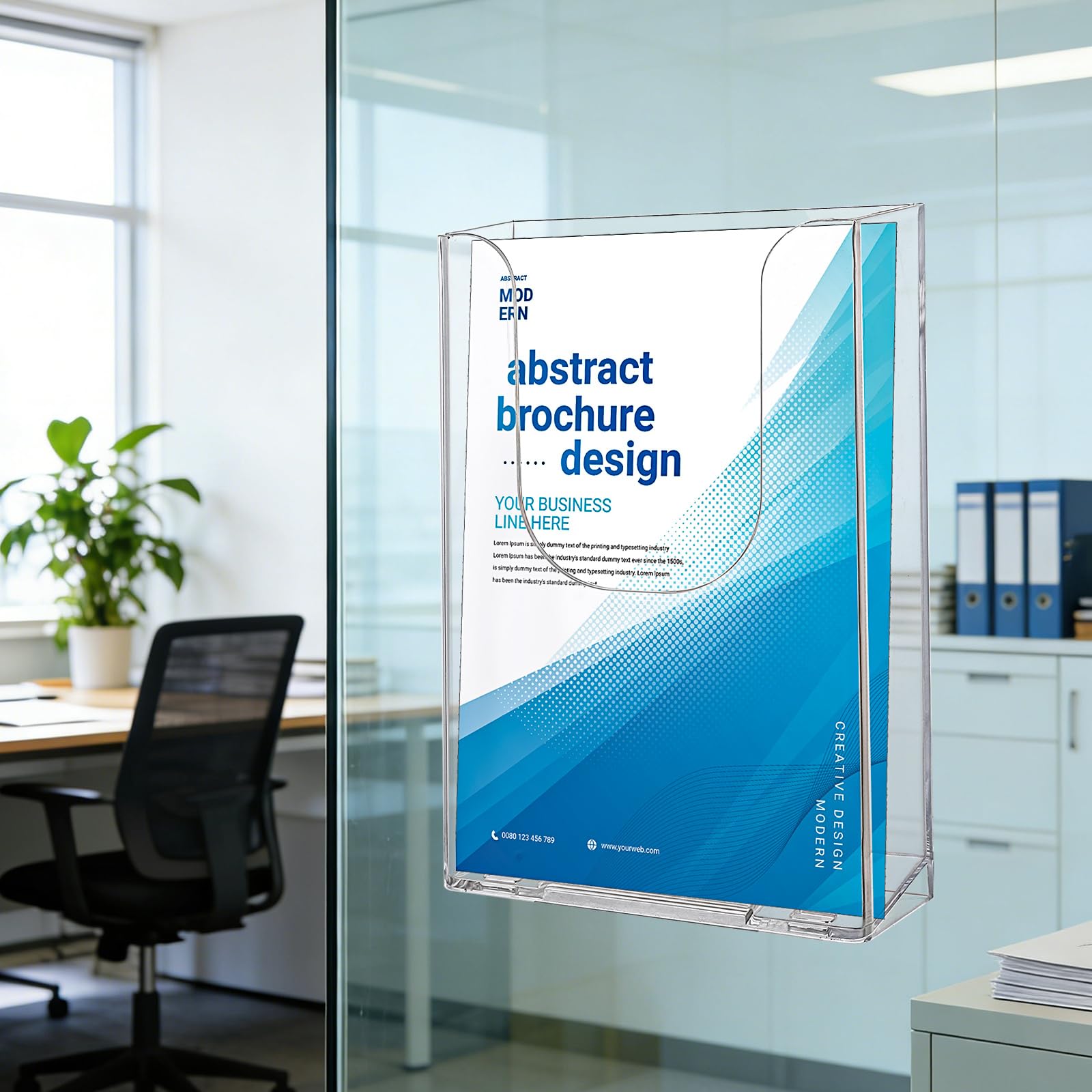 WENLISELL 5 Pack A6 Acrylic Leaflet Holder Wall Mounted, Clear Brochure Holder Wall Mounted Booklet Display Stand with Fixings, 16.5x11x4.2cm Literature Holders for Office Restaurants Reception - Image 4