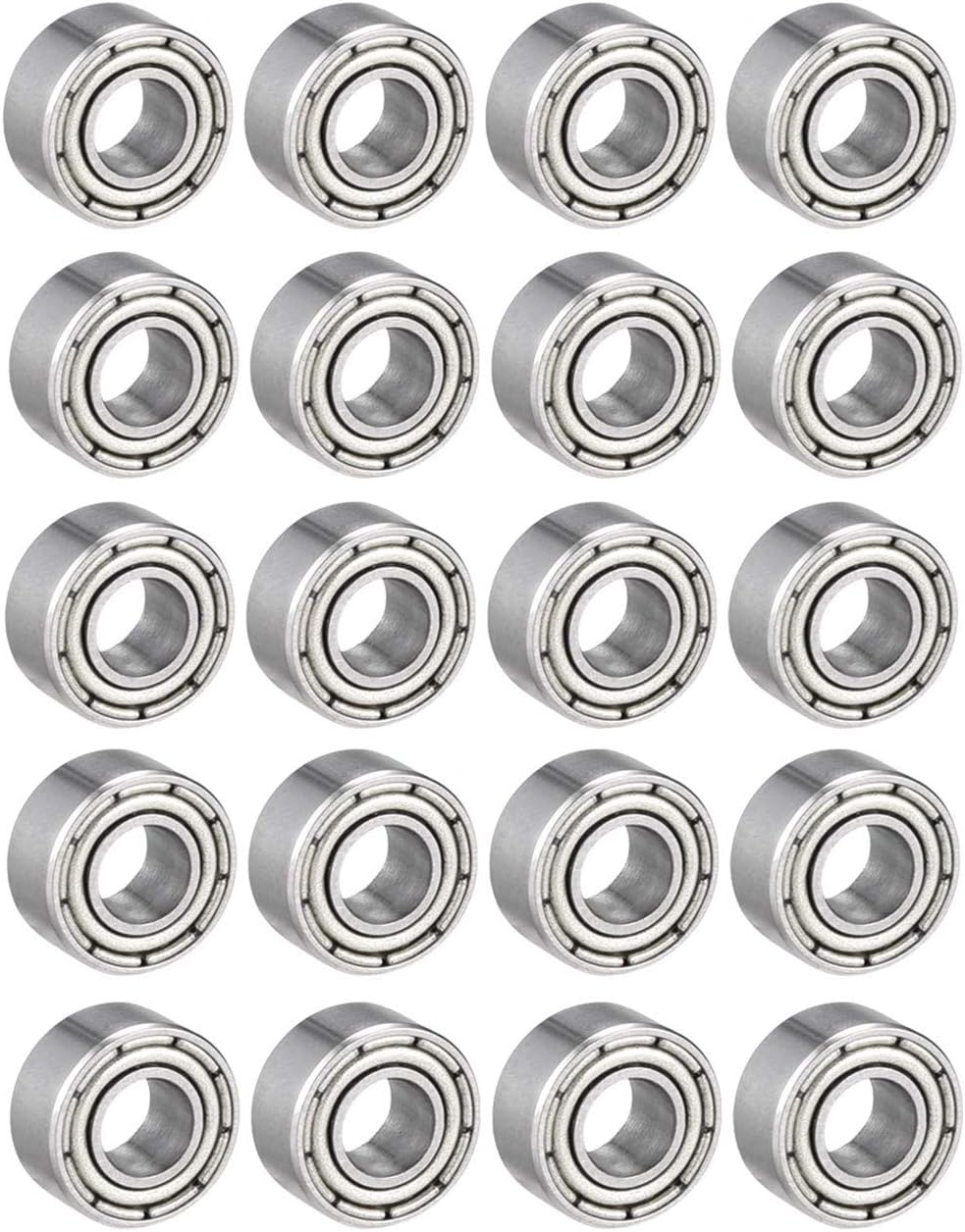 684ZZ Deep Groove Ball Bearing Double Shield 684-2Z, 4mm x 9mm x 4mm Carbon steel Bearings (Pack of 20)
