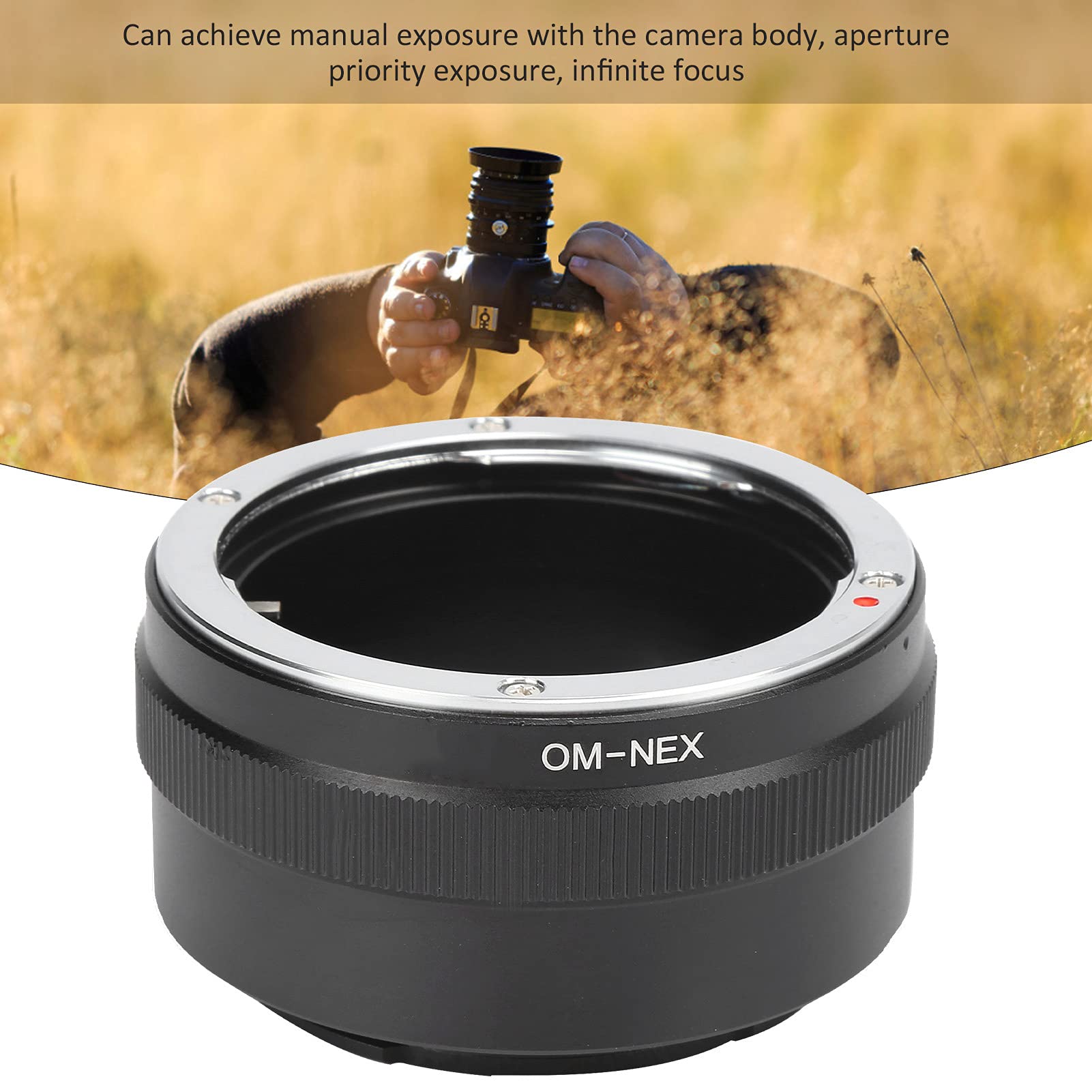 Sxhlseller Bague D'adaptation pour Appareil Photo, Bague D'adaptation de Convertisseur Om-NEX Manuelle Portable pour Objectif Om vers pour Appareil Photo E Mount