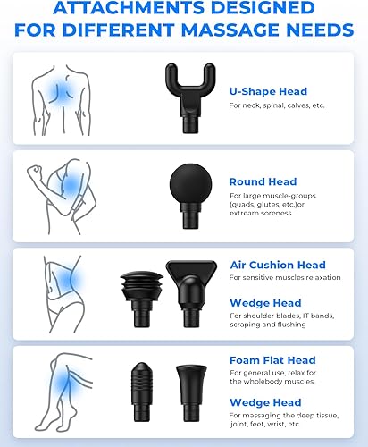 Miniatura 6 de HEYCHY Pistola de masaje con amplitud de 0.472 in, pistola masajeadora de percusión de tejido profundo para atletas, gimnasio en casa, terapia de