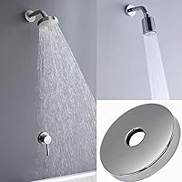 Vista 5 de Wilybeol Brida para brazo de ducha de gran tamaño, placa de repuesto con junta de goma, diámetro total de 3.5 pulgadas, diámetro del orificio