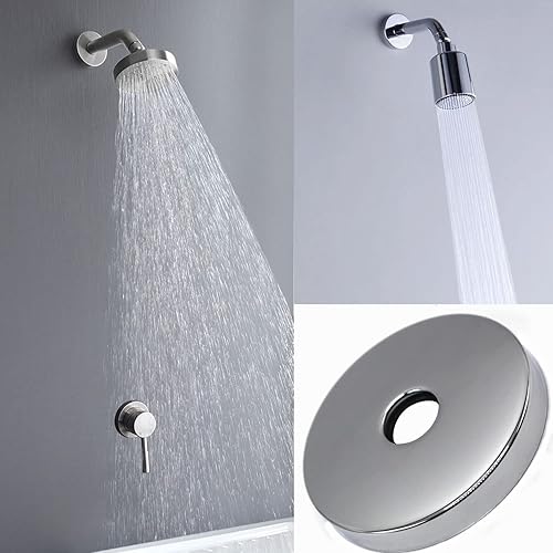 Miniatura 5 de Wilybeol Brida para brazo de ducha de gran tamaño, placa de repuesto con junta de goma, diámetro total de 3.5 pulgadas, diámetro del orificio