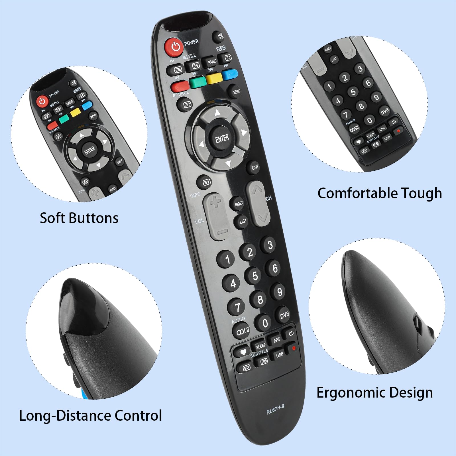 VINABTY Nuovo GCBLTV20A-C35 Telecomando di ricambio Per CHANGHONG LED TV GCBLTV20A-C54 GCBLTV20AC35 GCBLTV20AC35 E32M650PV E42M650PV LED32D2200H LED32C2100S LED32E2300H LED32E2200ST2 Remote Controller