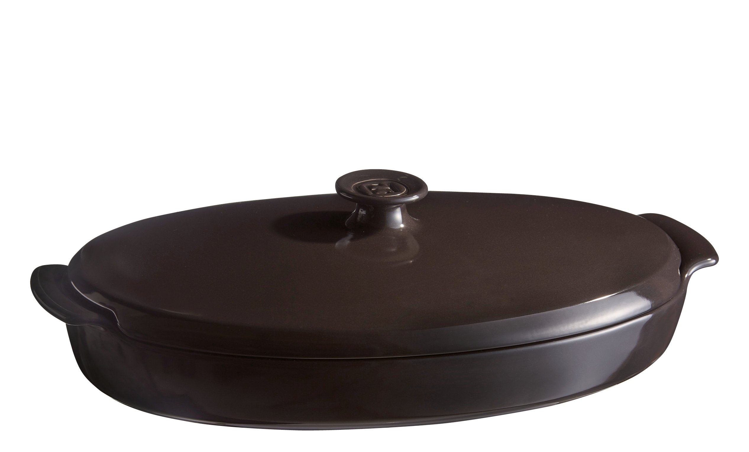 Emile Henry Vaporiera Per Cuocere Il Pesce, Misure: 41 X 24 X 10,5 Cm, Colore: Carbone-image