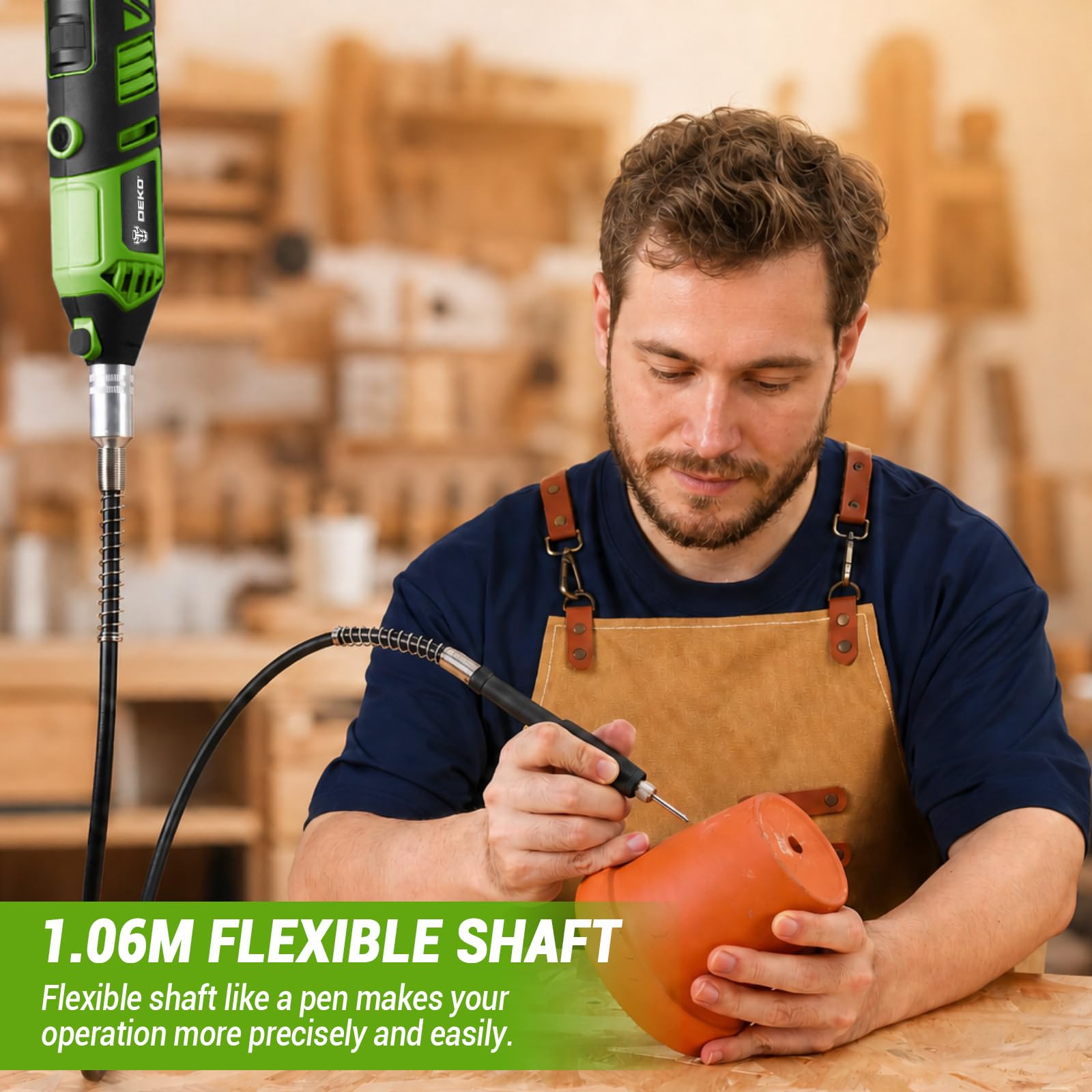 DEKOPRO Multiutensile Rotativo 170W Verde