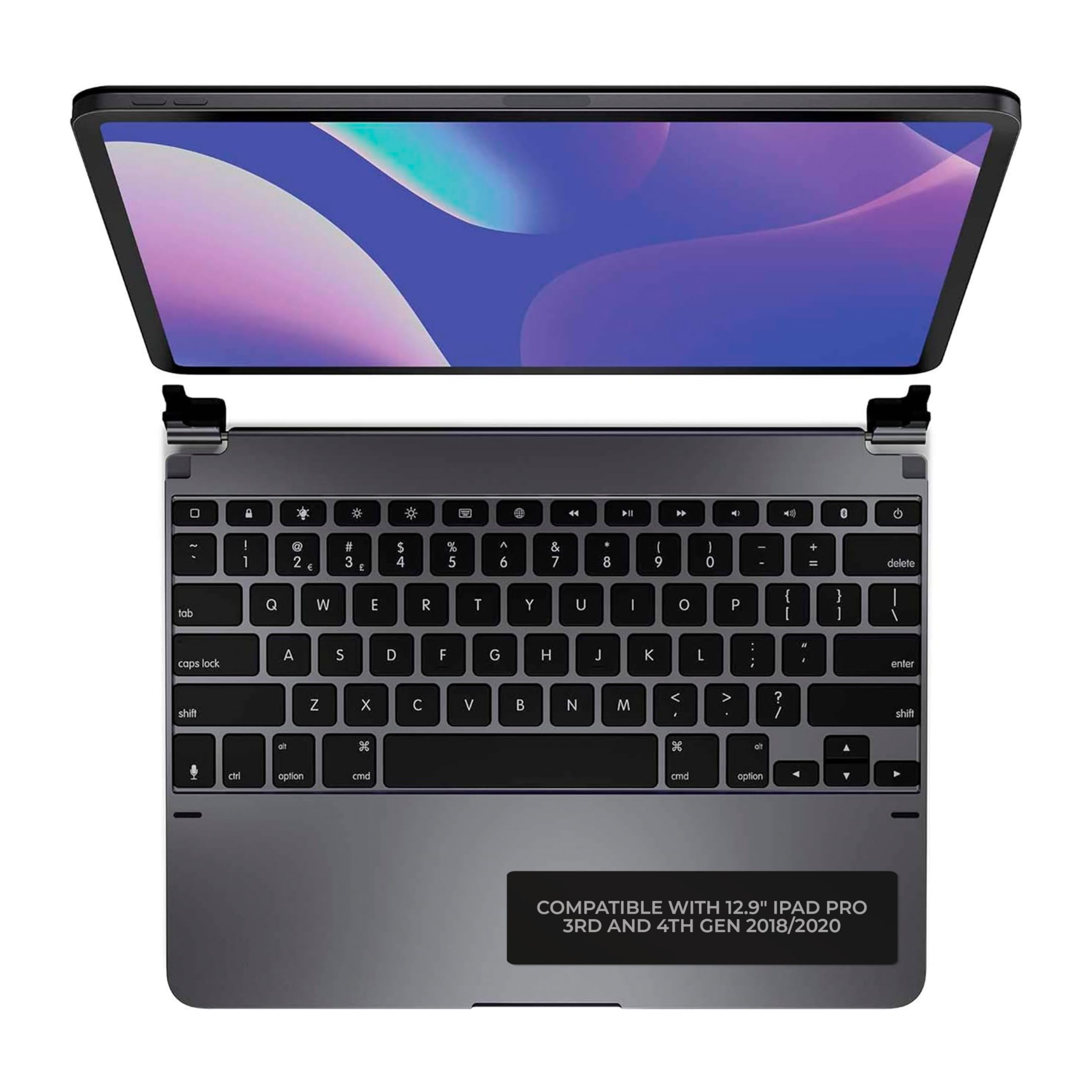 Brydge Pro 12.9 - Teclado para iPad Pro de 12.9 pulgadas 3rd Generation & 4th Generation (2018 y 2020) | Aluminio Wireless Bluetooth Keys | Batería de larga duración | (Space Gray)