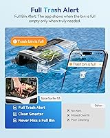 Vista 4 de Robot desnatador eléctrico automático de piscina 24/7 con soporte de aplicación, limpiador de superficie flotante para piscina sobre el suelo