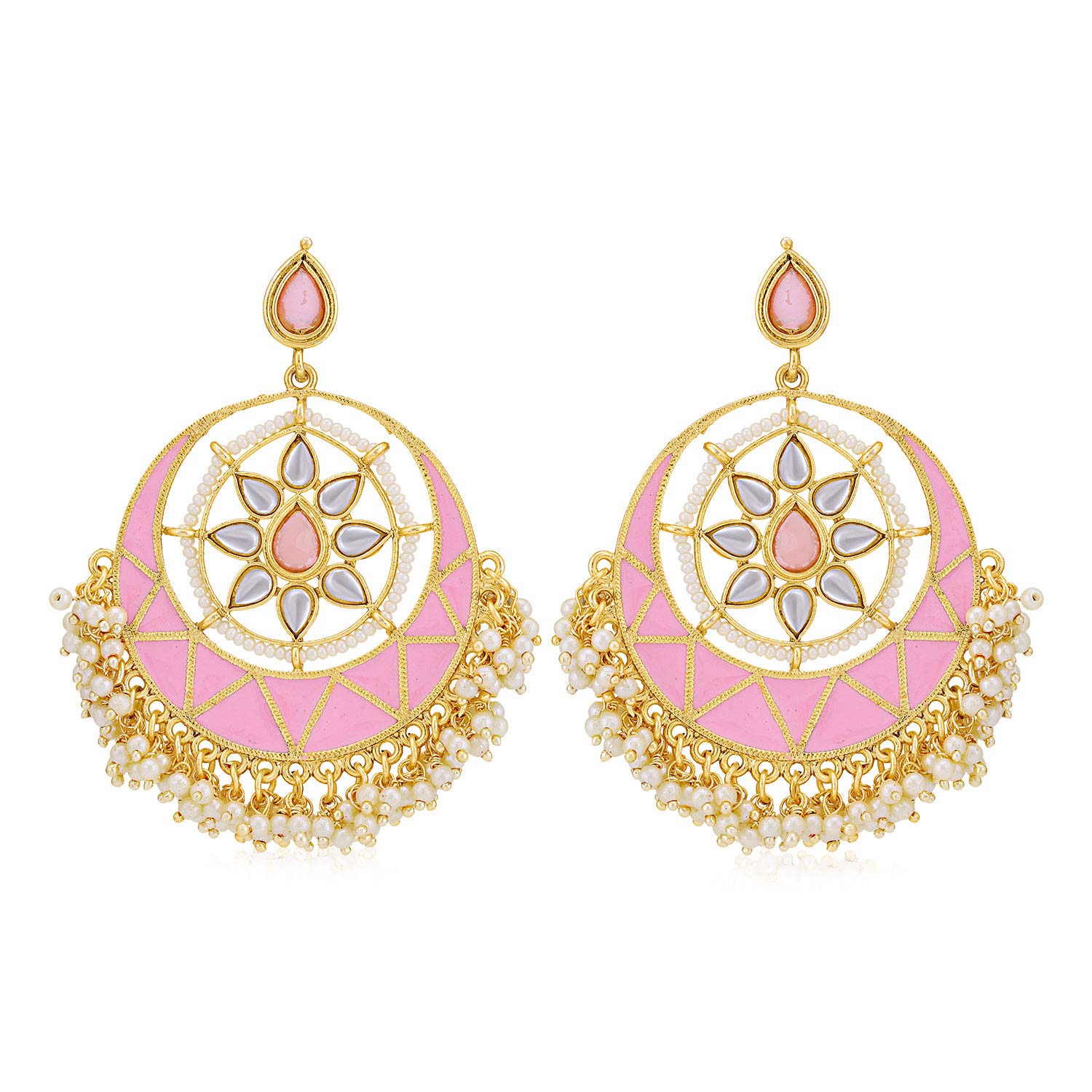 See full amazon price history chart for Sukkhi Dazzling Pearl Pink Gold Plated Brass Kundan Meenakari Chandbali Earring for Women (SKR56735), One Size Sukkhi Dazzling Pearl Pink Gold Plated Brass Kundan Meenakari Chandbali Earring for Women (SKR56735), One Size (B084J19TBH) Amazon Price History, Amazon Price Tracker