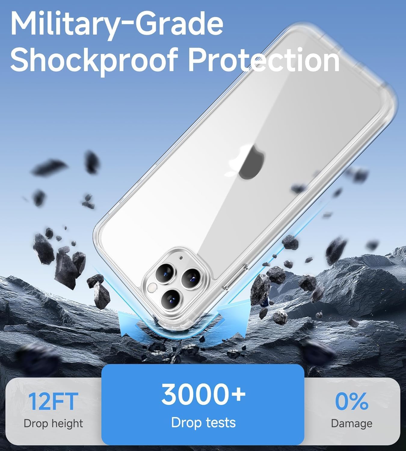 DIZORO Crystal Clear Case for iPhone 15 Pro Max -5