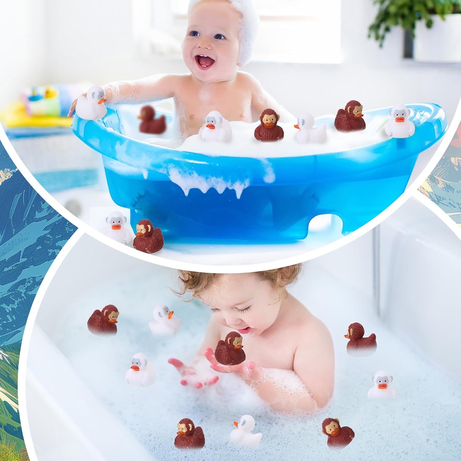 50pcs Sasquatch Rubber Ducks for Jeep Funny Sasquatch Rubber Bath Toys Birthday Party Favors for Cruise Ships (Red,White)