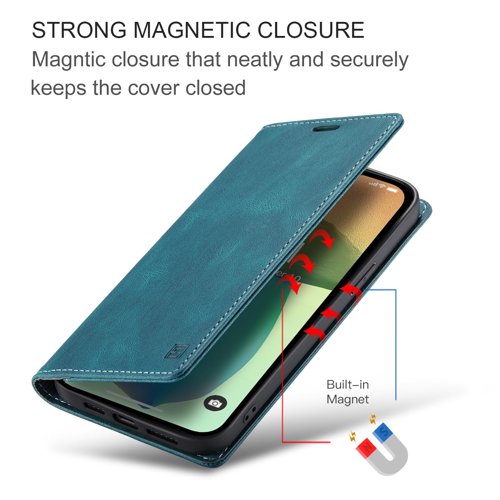 Custodia A Portafoglio Per IPhone 14 Plus Con Porta Carte – Silicone TPU Blu Navy, Sottile 1 Mm, Antiurto, Bordo Rialzato, Regalo