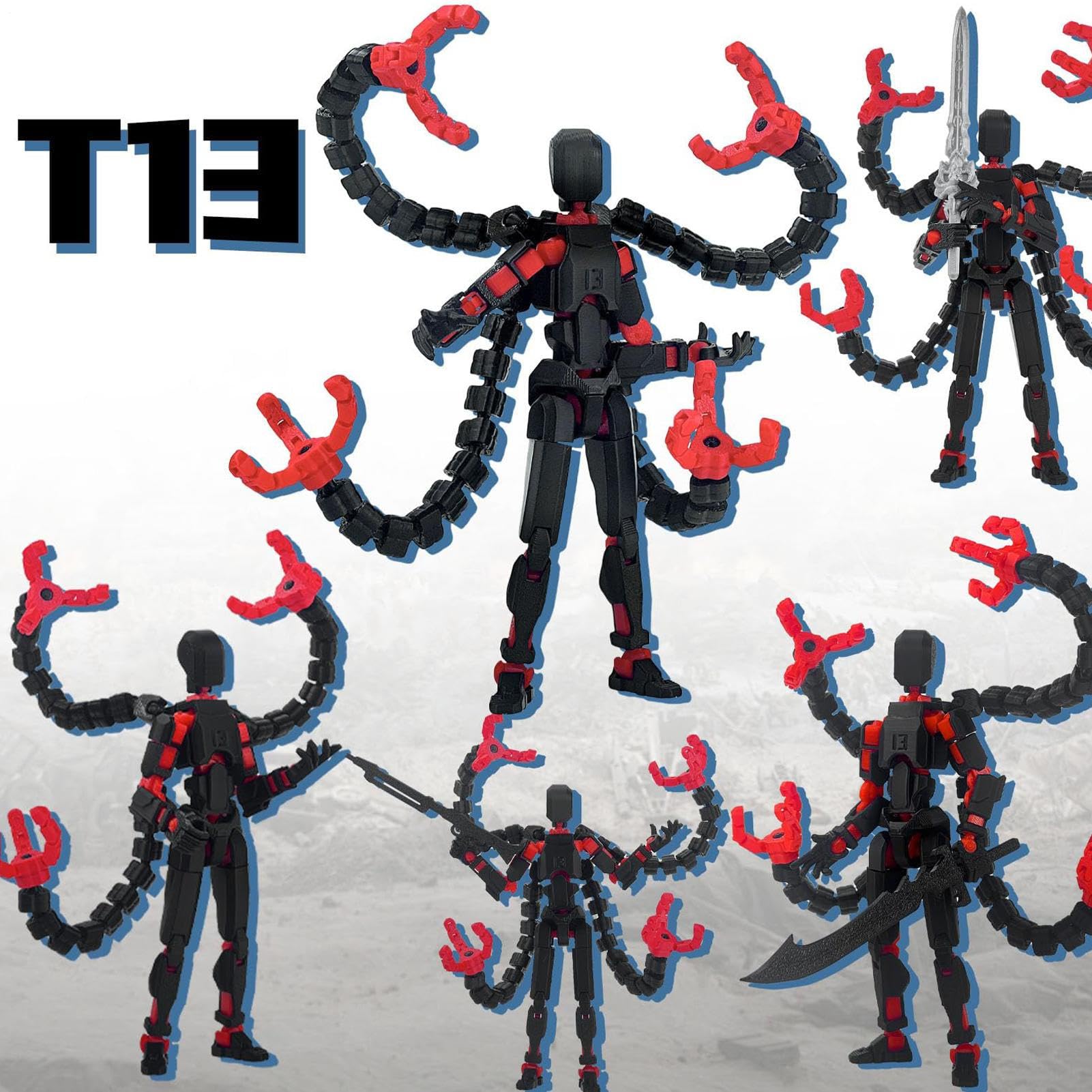 3D Printed Mannequin Toys, Action Figure Already Assembly, Multis-Jointed Movable Model With 3 Hand Types And 7 Tool Options - Image 5