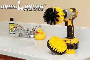 Drillbrush Drill Brush Attachment Set for Bathroom Cleaning Power Scrubber Brush Kit for Tub, Tile, Shower, and Grout All-Purpose Household Cleaning Brushes for Drill - Electric Grout Cleaner Kit