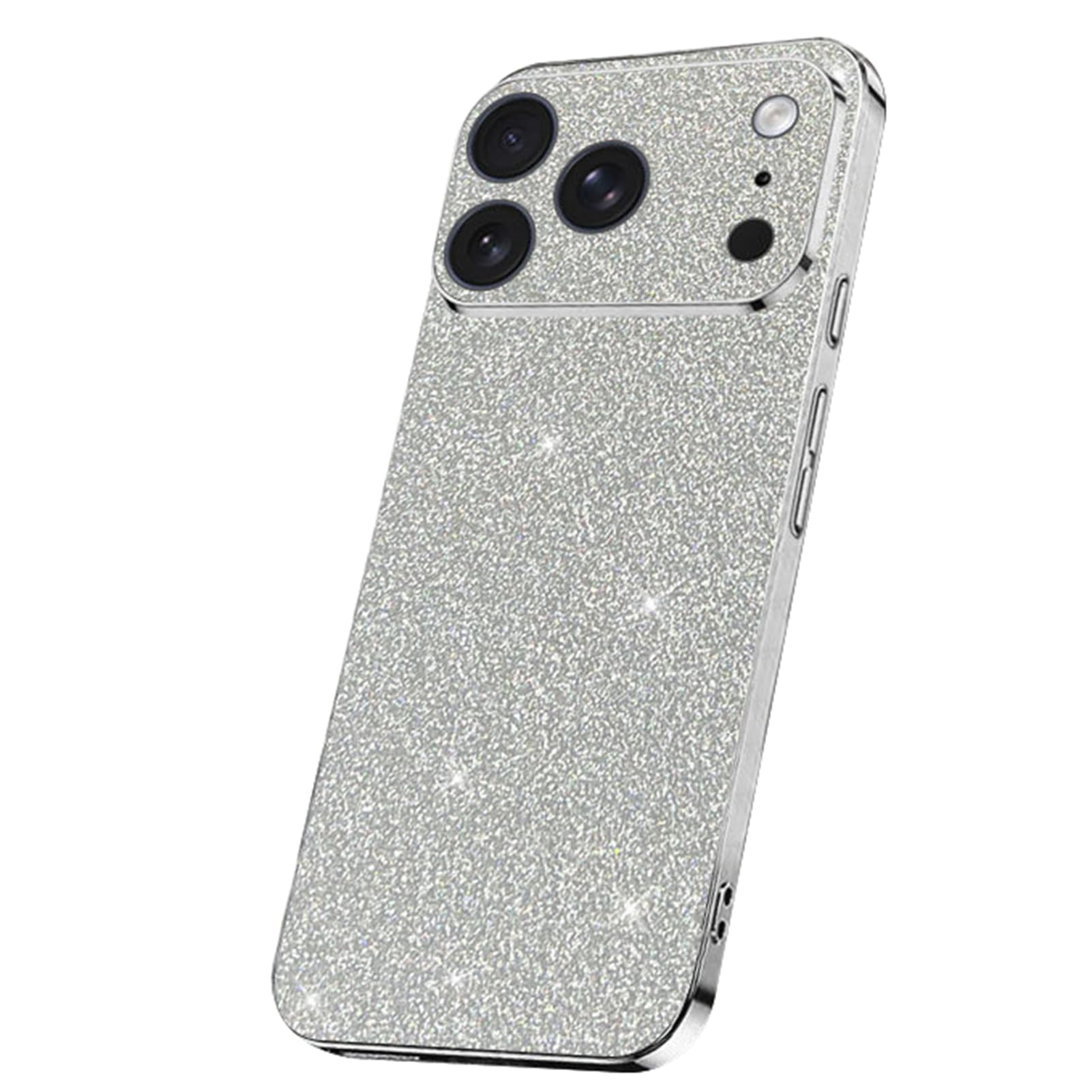 TYLYJSU Women Case for iPhone 17 Pro Max/17 Pro/Air/17, Glitter Camera Protection Electroplated Case Luxury Slim Shock Protection Cover,Silver,Air