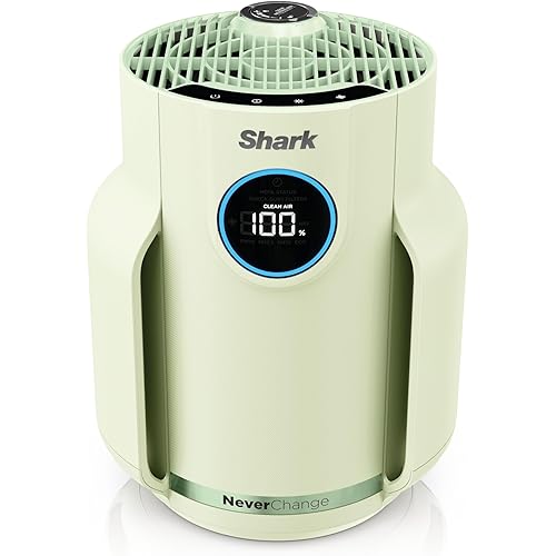 Shark NeverChange Air Purifier Compact Pro with Long-lasting HEPA Exceeding Filtration, Captures Pet Dander, Dust, Smoke, and Allergens, up to 250 sq. ft. for Bedroom, Home Office, Dorm, HP072GN