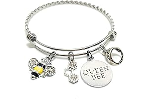 Queen Bee Charm Bracelet Steel Bee