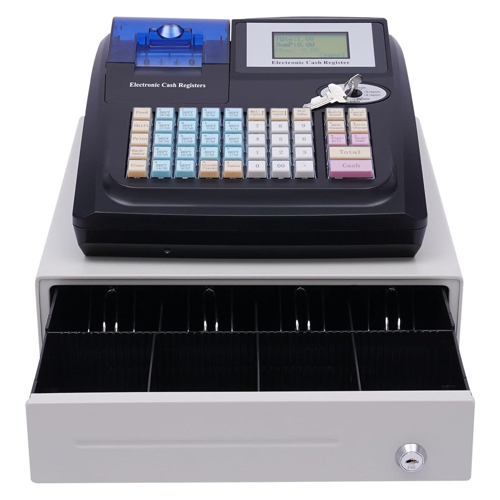 Elektronische Registrierkasse Mit 48 Tasten - Kassensystem Für Supermärkte Und Einzelhandel Mit Doppeldisplay